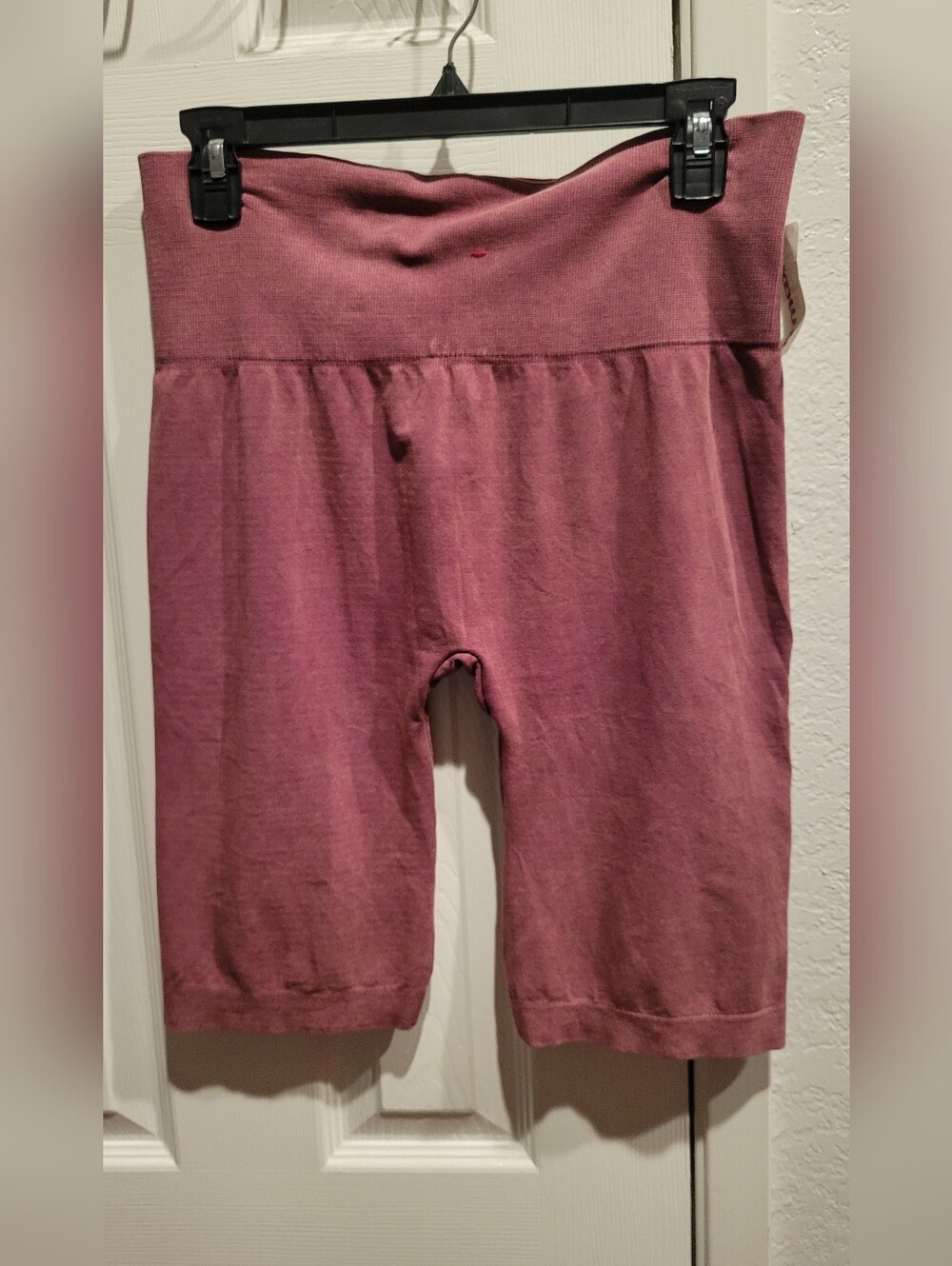 Shosho  Elastic Waist Mauve Bike Shorts